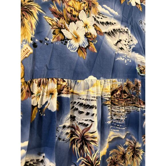 Vintage Hilo Hattie The Hawaiian Original Palms and Waves Dress EUC Size L - Picture 4 of 5